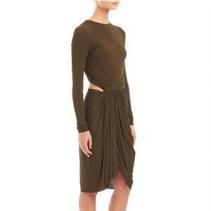 Alexander Wang Long Sleeve Cut Out Gathered Dress